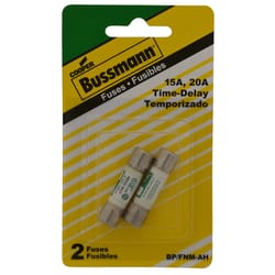 Bussmann 15, 20 amps Time Delay Cartridge Fuse 2 pk