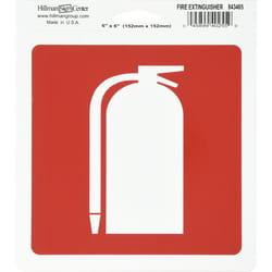 HILLMAN English Red/White Fire Extinguisher Sign 6 in. H X 6 in. W