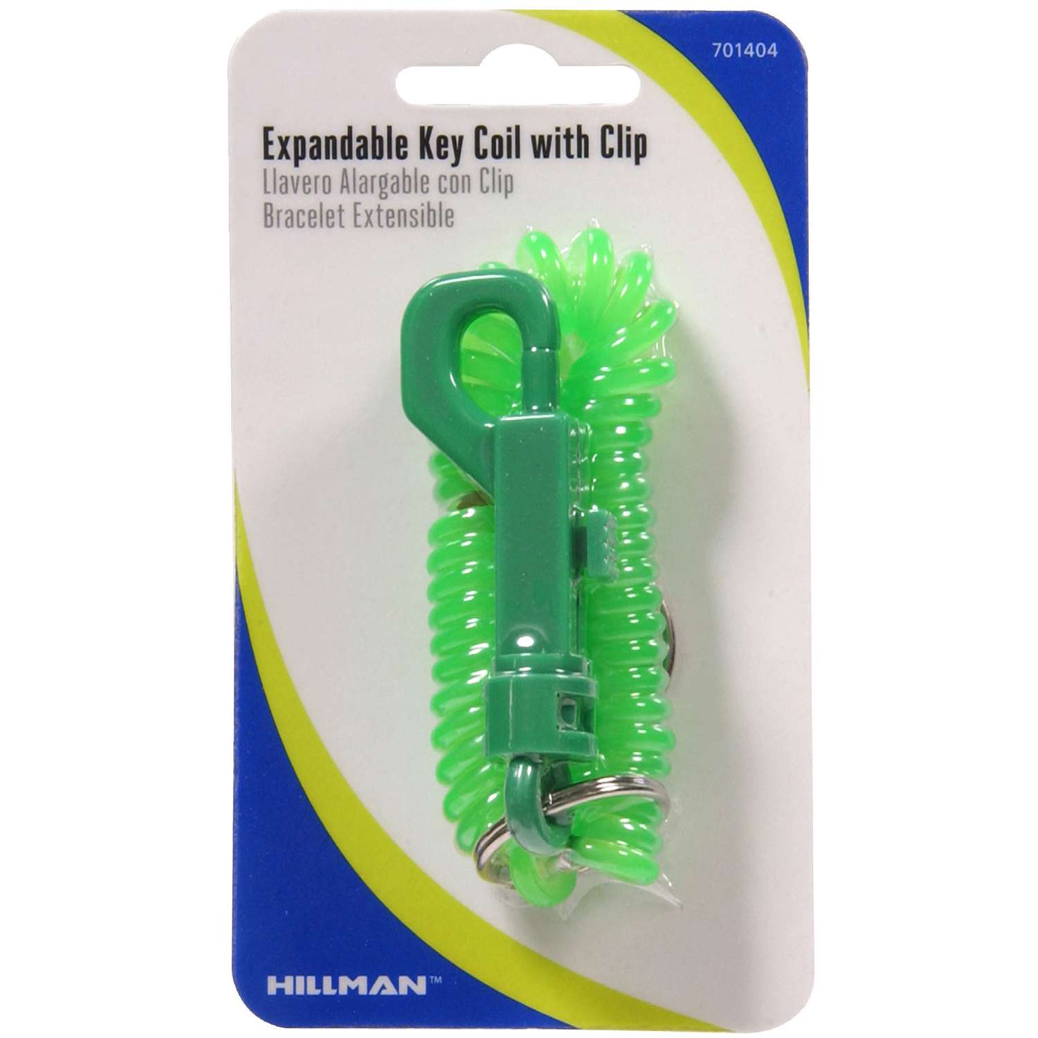 Hillman Plastic Assorted Jogger's Wrist Coil Key Chain