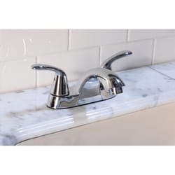 Huntington Brass Chrome Contemporary Centerset Bathroom Sink Faucet 4 in.