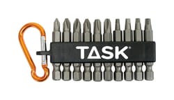 Task Tools Phillips/Square 2 in. L Carabiner Bit Clip Steel 10 pc