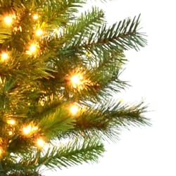 Celebrations 7 ft. Pencil LED 250 ct Highland Green Spruce Christmas Tree