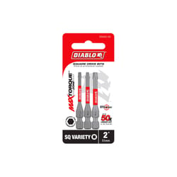 Diablo Square 2 in. L Drive Bit Set Black Oxide 3 pc