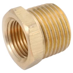 Anderson Metals 1 in. MIP in. X 3/8 in. D FIP Yellow Brass Hex Bushing