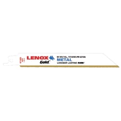 Lenox Gold 6 in. Bi-Metal Reciprocating Saw Blade 18 TPI 5 pk