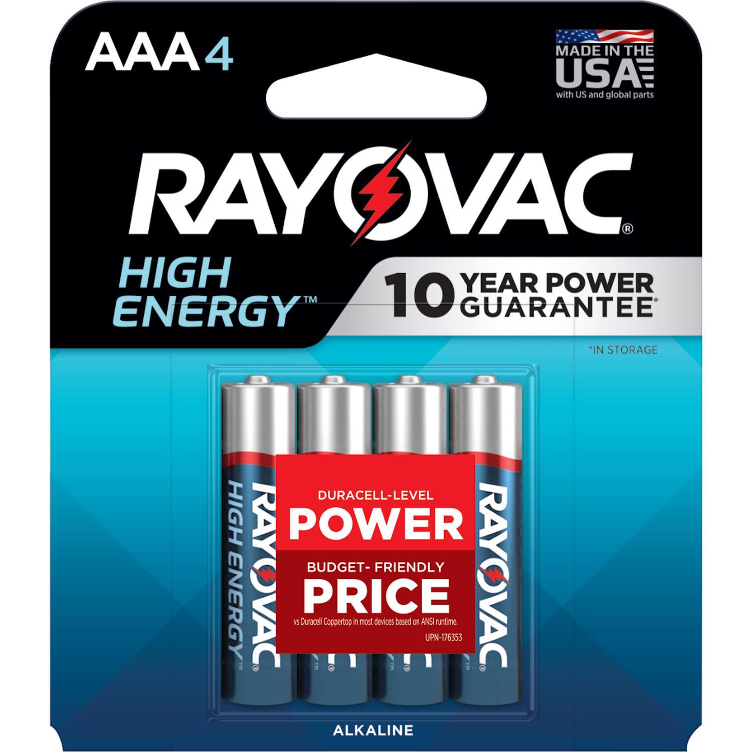 Photos - Battery Rayovac High Energy AAA Alkaline  4 pk Carded 824-4K 