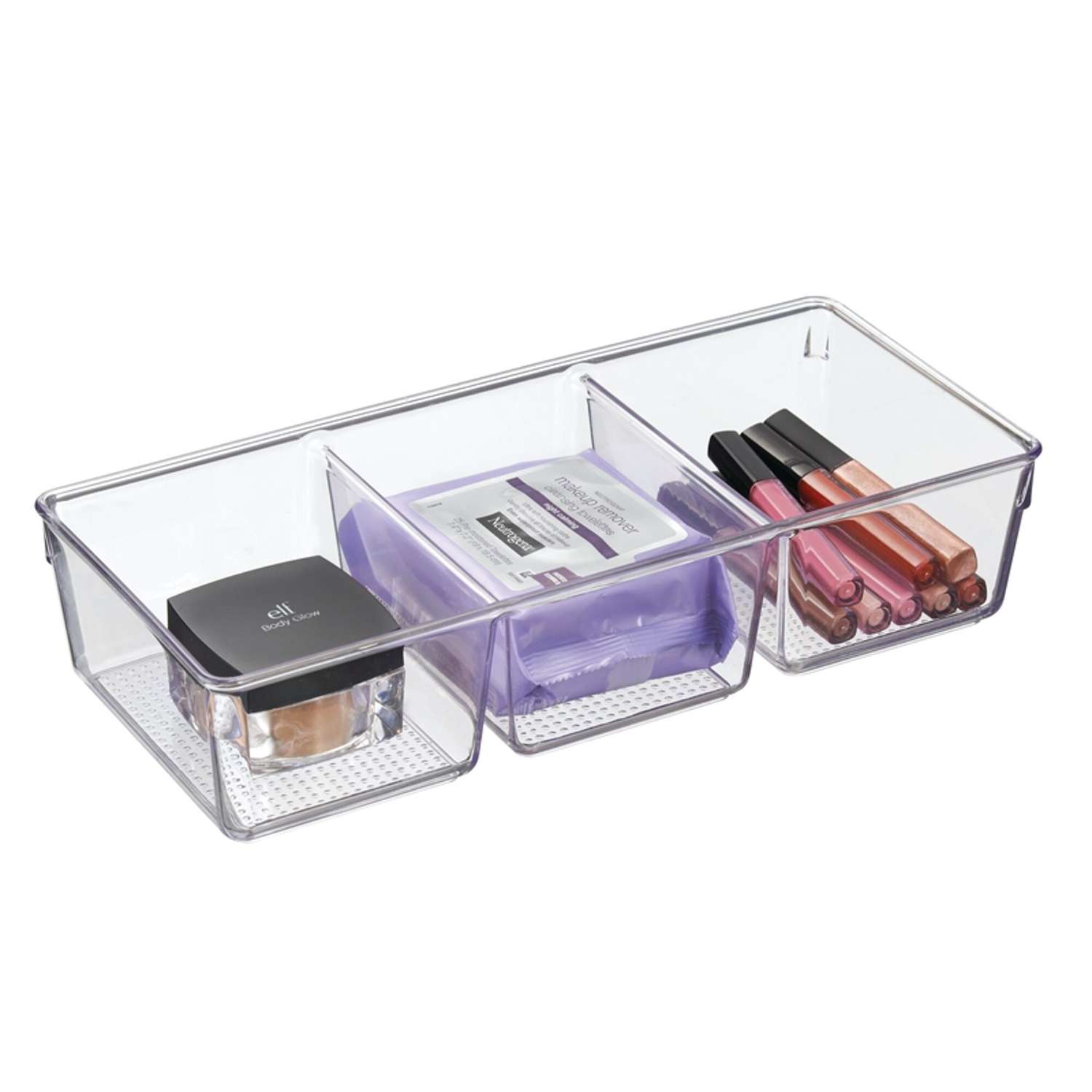 Smart Design 3 Compartment Drawer Organizer - Steel Metal Mesh Tray - Makeup Tra