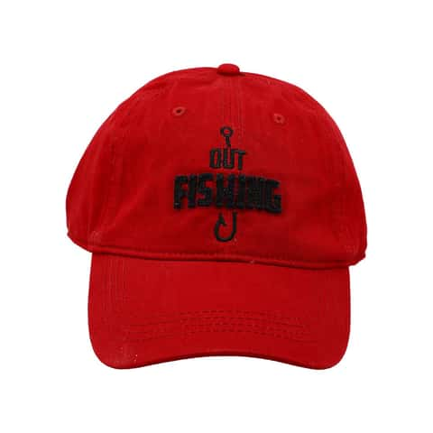 Pavilion Man Out Out Fishing Baseball Cap Red One Size Fits Most - Ace  Hardware