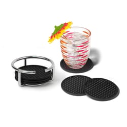 Spectrum 2.25 in. H X 4.8 in. L Chrome Plastic Coaster Set