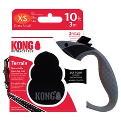 Kong Black Plastic Dog Retractable Leash X-Small