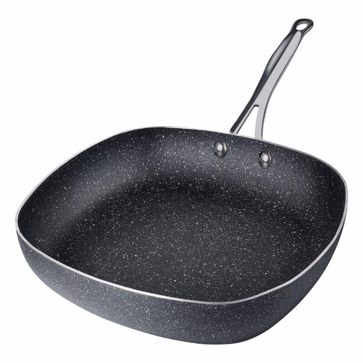 Granite Rock Mineral Enforced Non-Stick Frying Pan, Black