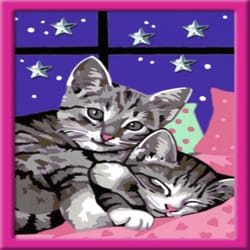 Ravensburger CreArt Sleepy Kitties with Gems Paint By Number Set Multicolored 14 pc