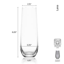Lifetime Brands Mikasa 9.5 oz Clear Glass Lana Flute Glass