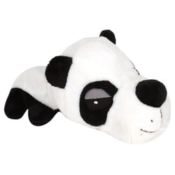 Digger's FatHedz Black/White Plush Panda Bear Dog Toy Mini 1 pk