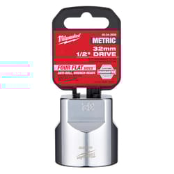 Milwaukee 32 mm X 1/2 in. drive Metric 6 Point Standard Socket 1 pc