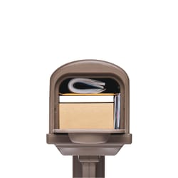 Architectural Mailboxes Classic Plastic Post Mount Mocha Double Door Mailbox