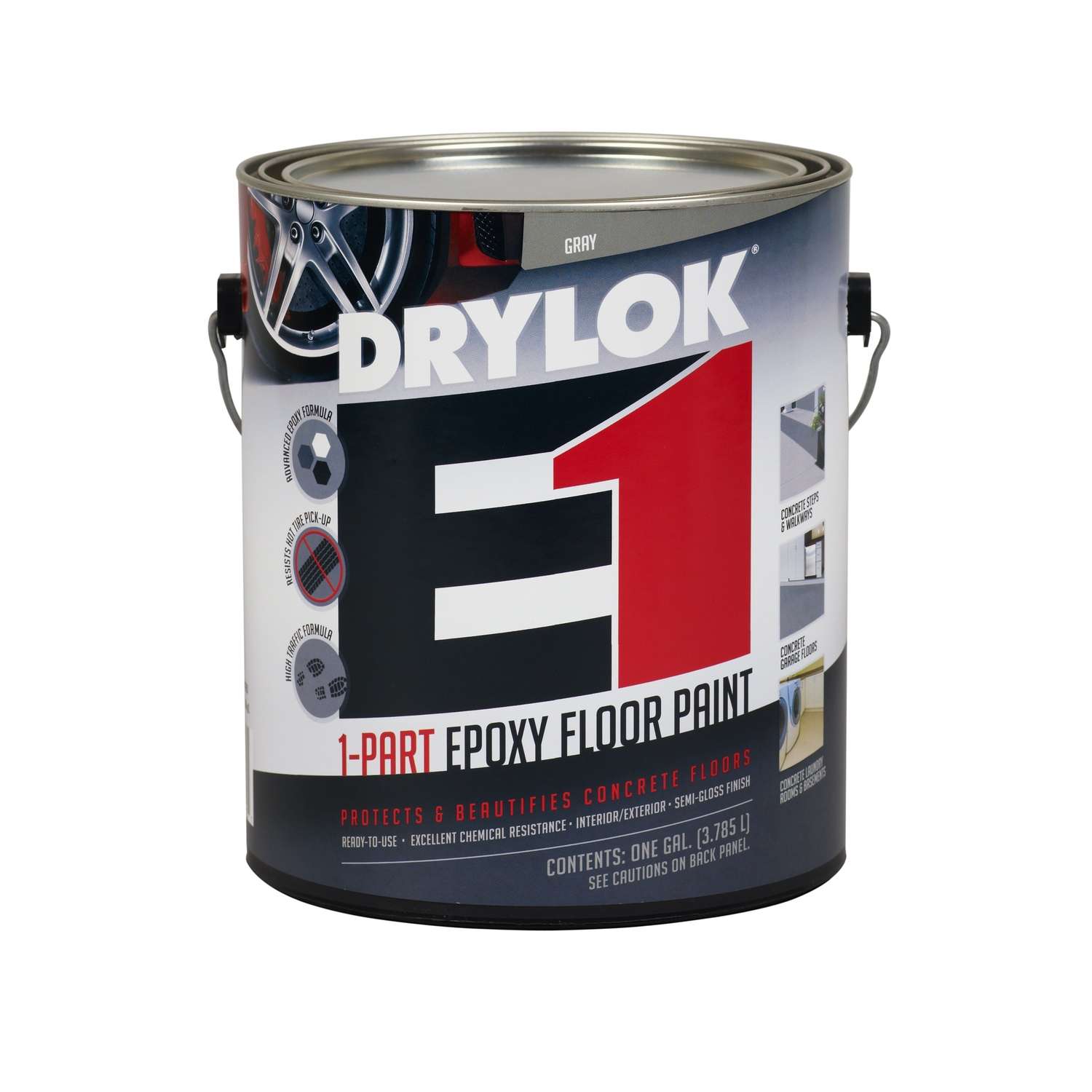Drylok E1 SemiGloss Gray Acrylic Epoxy Blend Epoxy Floor Paint 1 gal
