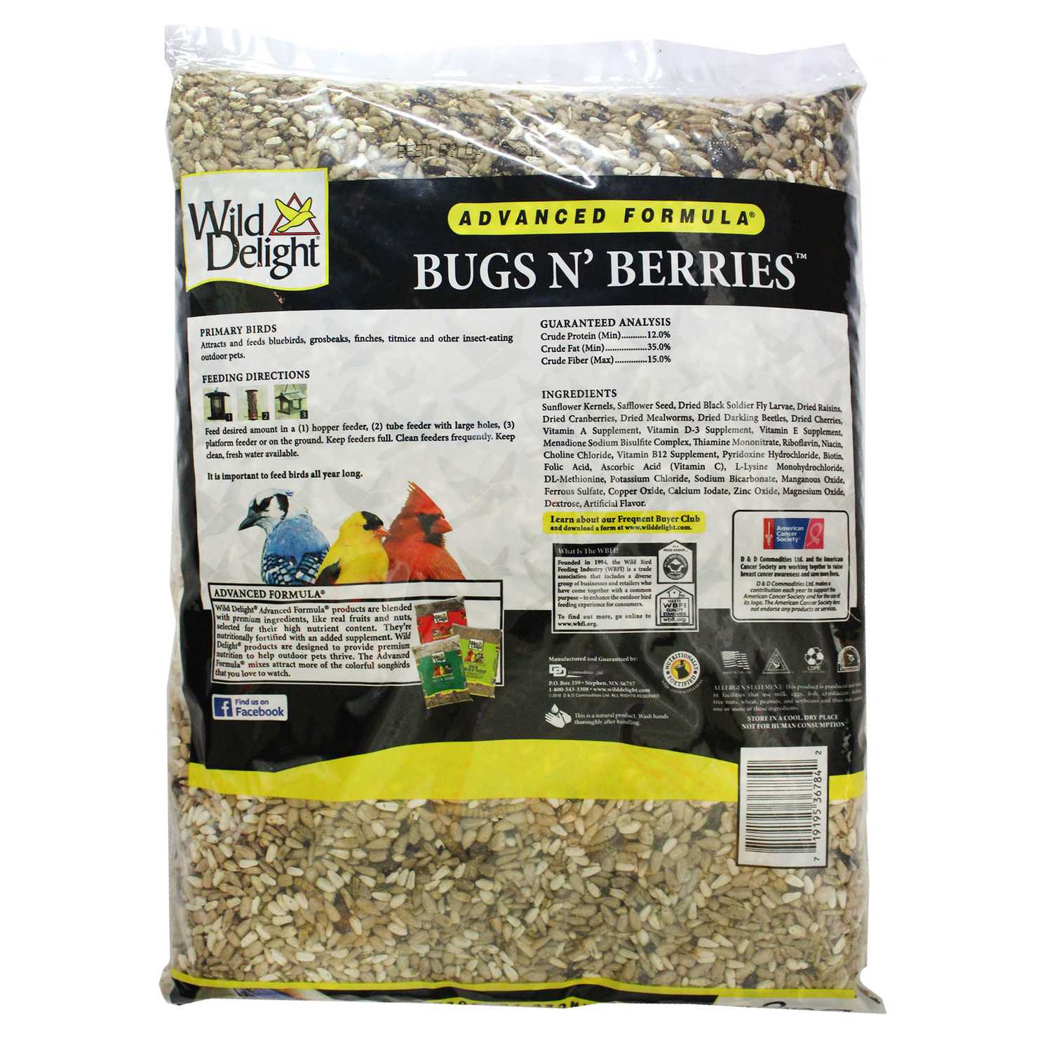 Wild Delight Bugs N' Berries Assorted Species Wild Bird Food Safflower