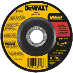 DeWalt High Performance 4-1/2 in. D X 7/8 in. Aluminum Oxide Cutting/Grinding Wheel 1 pc