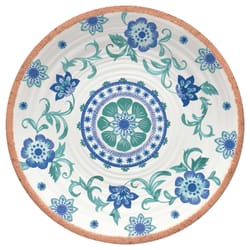TarHong Multicolored Melamine Rio Turquoise Floral Platter 14 in. D 1 pc