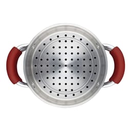 Rachael Ray Aluminum Stock Pot w/Steamer 3 qt Red