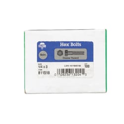 HILLMAN 1/4 in. D X 3 in. L Hot Dipped Galvanized Steel Hex Bolt 100 pk