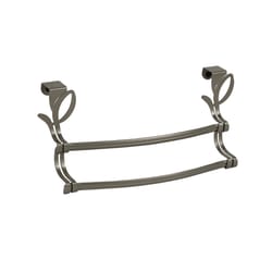 Spectrum Leaf Satin Nickel Double Towel Bar 12.3 in. L Steel