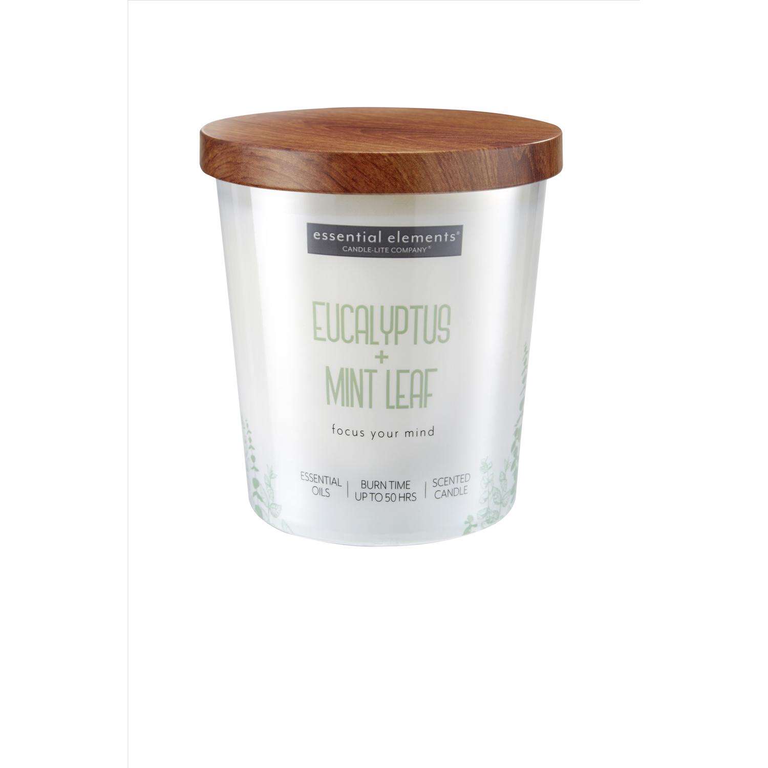 Candle Lite Essential Elements White Eucalyptus/Mint Leaf Scent Tumbler