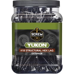 Screw Products YUKON #18 in. X 6 in. L Hex Black Steel Lag Screw 50 pk