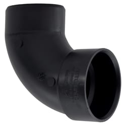 Charlotte Pipe 3 in. Hub X 3 in. D Spigot ABS 90 Degree Elbow