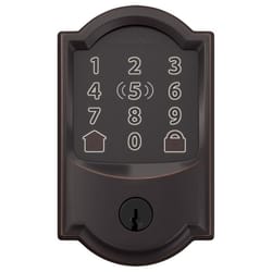 Schlage Encode Plus Aged Bronze Metal WiFi Deadbolt with Camelot Trim