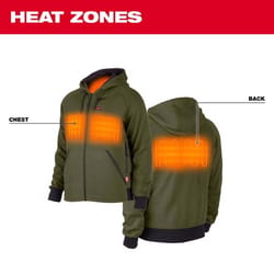 Milwaukee M12 M Long Sleeve Men's Full-Zip Heated Hoodie (Hoodie Only) Green