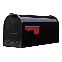 Architectural Mailboxes Elite Classic Galvanized Steel Post Mount Black Mailbox