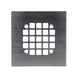 Danco 4-1/4 in. Brushed Nickel Square Stainless Steel Drain Cover
