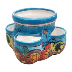 Avera Products Talavera 5 in. H X 9 in. D Ceramic Pocket Planter Multicolored