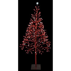 Holiday Bright Lights LED Red Lighted Shimmering Tree 54 in. Yard Decor