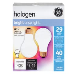 GE 29 W A19 A-Line Halogen Bulb 430 lm Cool White 2 pk