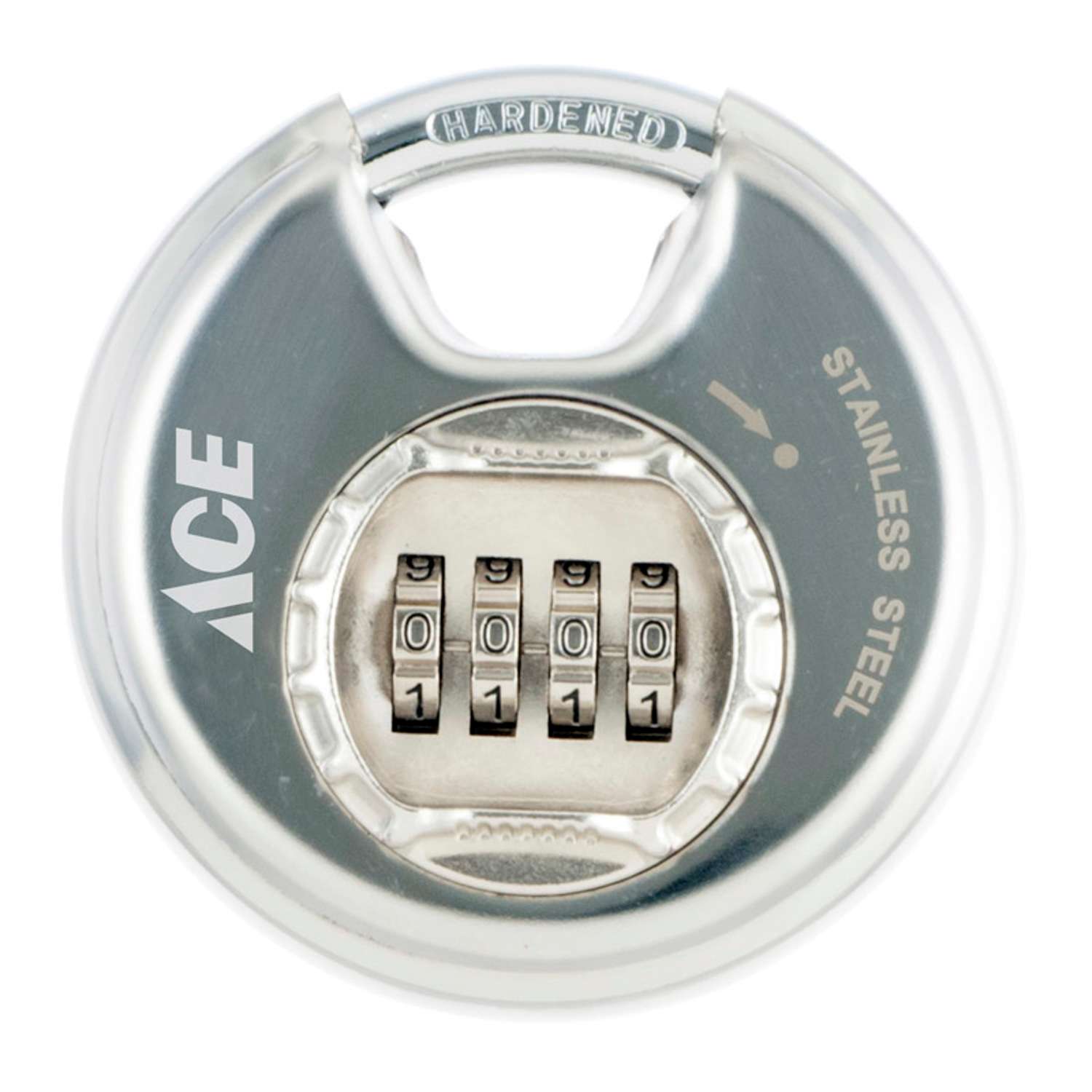 Ace 3.18 in. H X 3.25 in. W Stainless Steel Pin Cylinder Disk Padlock ...