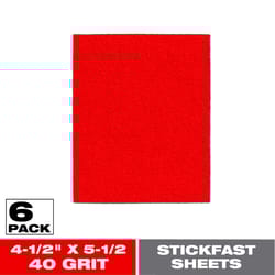 Diablo 5-1/2 in. L X 4-1/2 in. W 40 Grit Aluminum Oxide 1/4 Sheet Sandpaper 6 pk