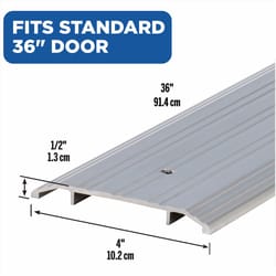 M-D BUILDING PRODUCTS 0.5 in. H X 4 in. W X 36 in. L Aluminum Flat Top Threshold Silver