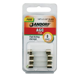Jandorf AGC 8 amps Fast Acting Fuse 4 pk