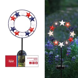 Alpine Multicolored Metal 35 in. H Star Solar Garden Stake