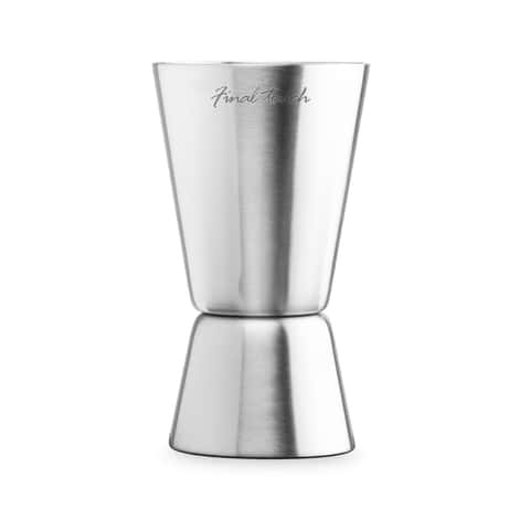 Top Shelf Cocktails Cocktail Jigger - Double Jigger with Easy to Read Measurements Inside (Silver)