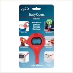 Jokari Easy Open Nickel Plated Red Steel Manual 6-In-1 Opener