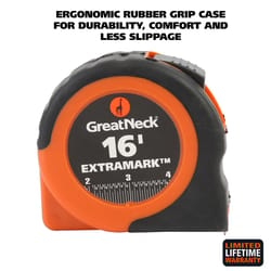 GreatNeck ExtraMark 16 ft. L X 3/4 in. W Tape Measure 1 pk