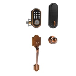 TurboLock Aged Bronze Zinc Electronic Touch Pad Entry Lever