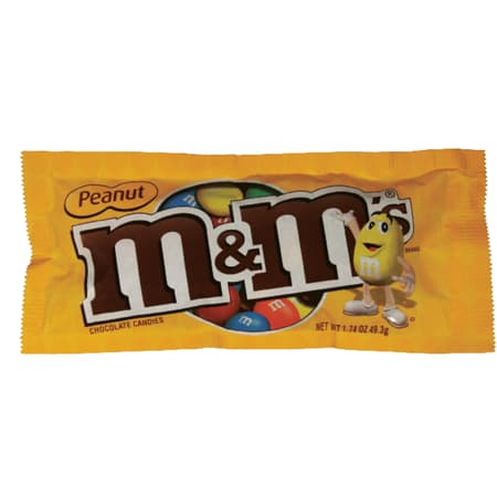 M&M'S Peanut Chocolate Candy Singles Size 1.74 Ounce Pouch 48