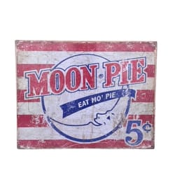 MoonPie English Red/White Novelty Sign 16 in. H X 13 in. W