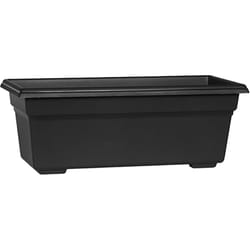 Novelty 6.4 in. H X 17.5 in. W X 8 in. D Plastic Countryside Flowerbox Flower Box Black