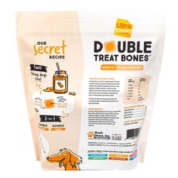 Ultra Chewy Double Treat Bone Peanut Butter Grain Free Chews For Dogs 22.4 oz 8 pk